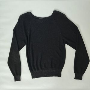 Sunbow pullover Sweater woman's black size M 100% metallic great condition